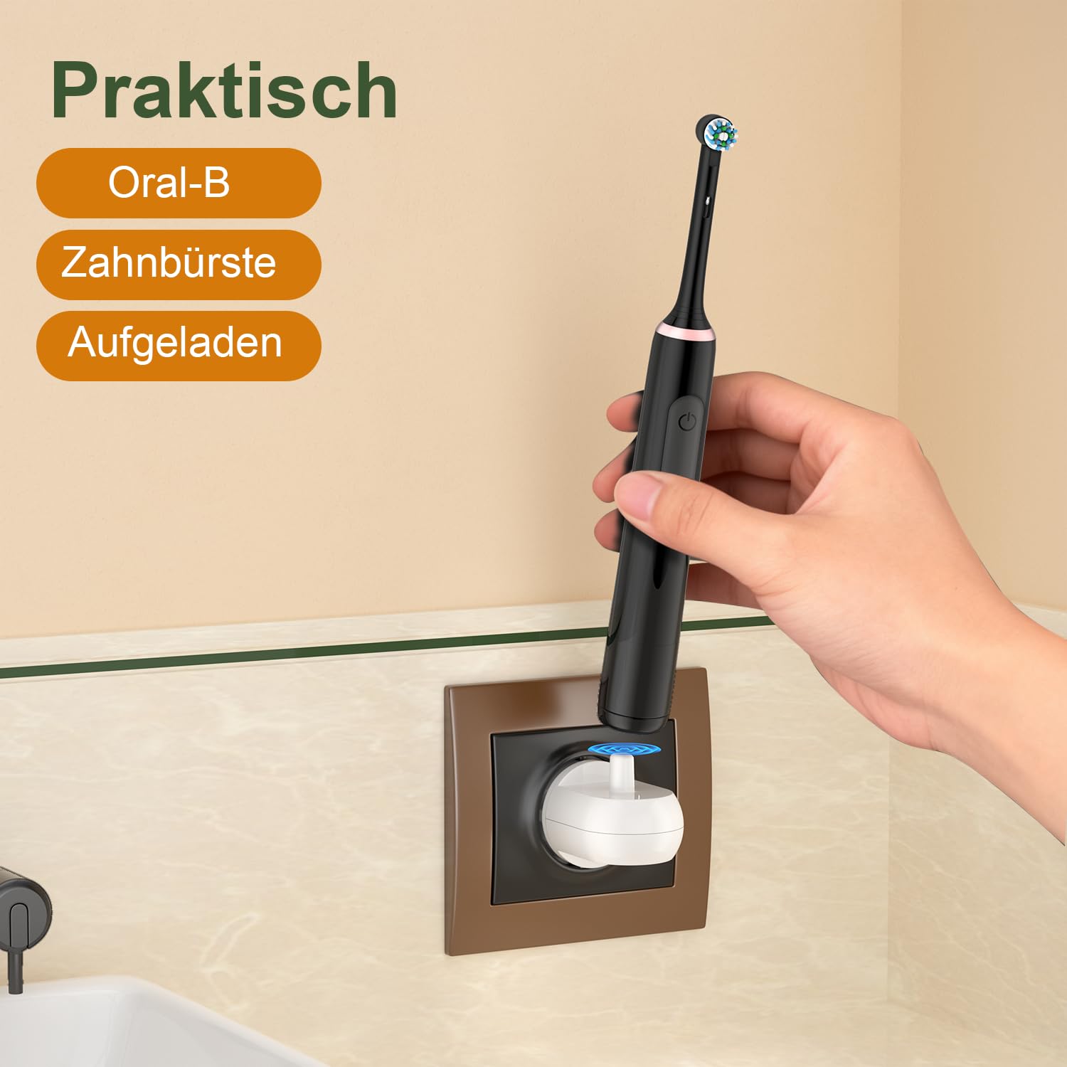 Newding Stazione di ricarica per spazzolini da denti, compatibile con Braun Oral-B iO6 iO5 iO4 iO3 iO2 (non iO7 iO8 iO9) Pro 3 3900 3500 3000Vitality Pro, Genius X, bambini, caricabatterie wireless