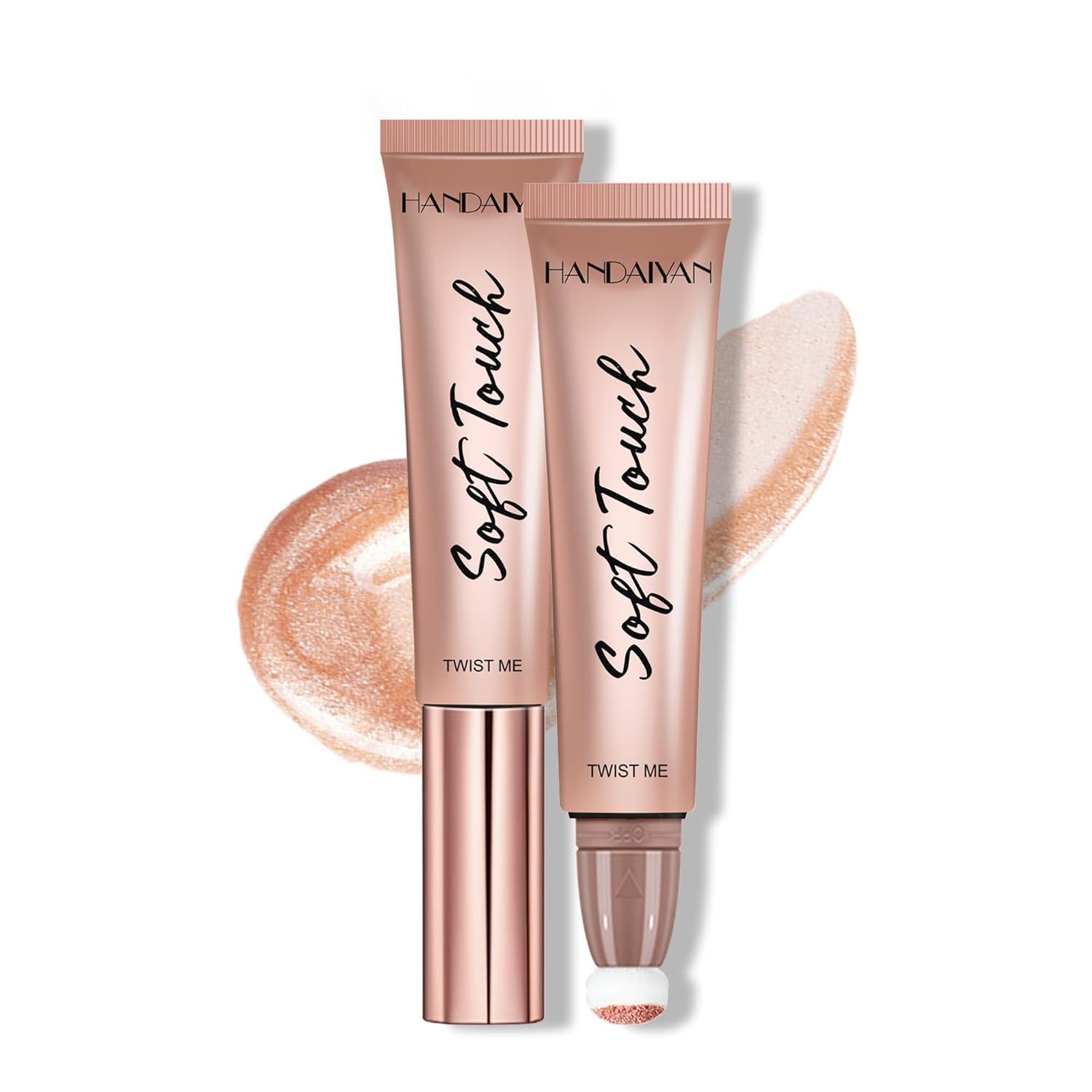 My Colors Liquid Highlighter Stick with Cushion Applicator, Soft Touch Long Lasting Natural Matte Finish, Silky Cream Face Highlighter and Contour Bronzer Stick (H1)