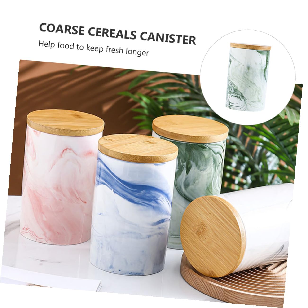 Cabilock Contenedores de Cerámica Elegantes de Color Verde para Almacenar Alimentos Botes Sellados para Té Azúcar Sal Pimienta Y Dulces
