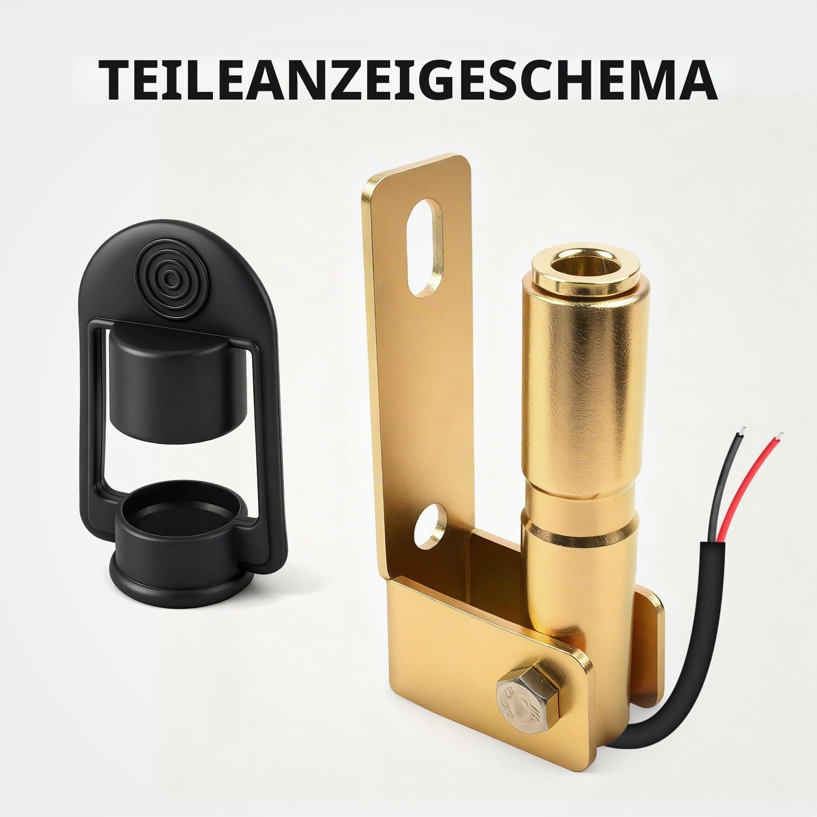 2 Stück Warnleuchtenhalterung, Metallbasis mit Kabel, Blinkende Rotierende Warnleuchte – Seitliche Montage, 90° L-Förmig Faltbar, Geeignet für Gabelstapler, Traktoren, Maschinen