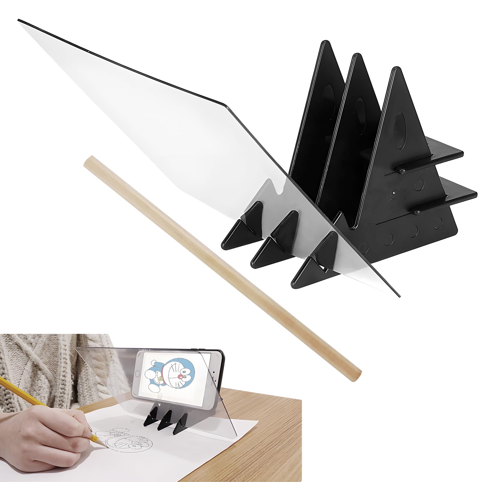 Tavolo Da Disegno Ottico, Tavolo da Disegno per Copia di Proiezione, Strumento di Pittura di Proiezione, Specchio per Disegnare in Acrilico di Alta Qualità per Bambini, Principianti, Artisti e Pittura
