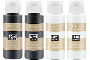 Acrylic Paint Black and White Set for Artists