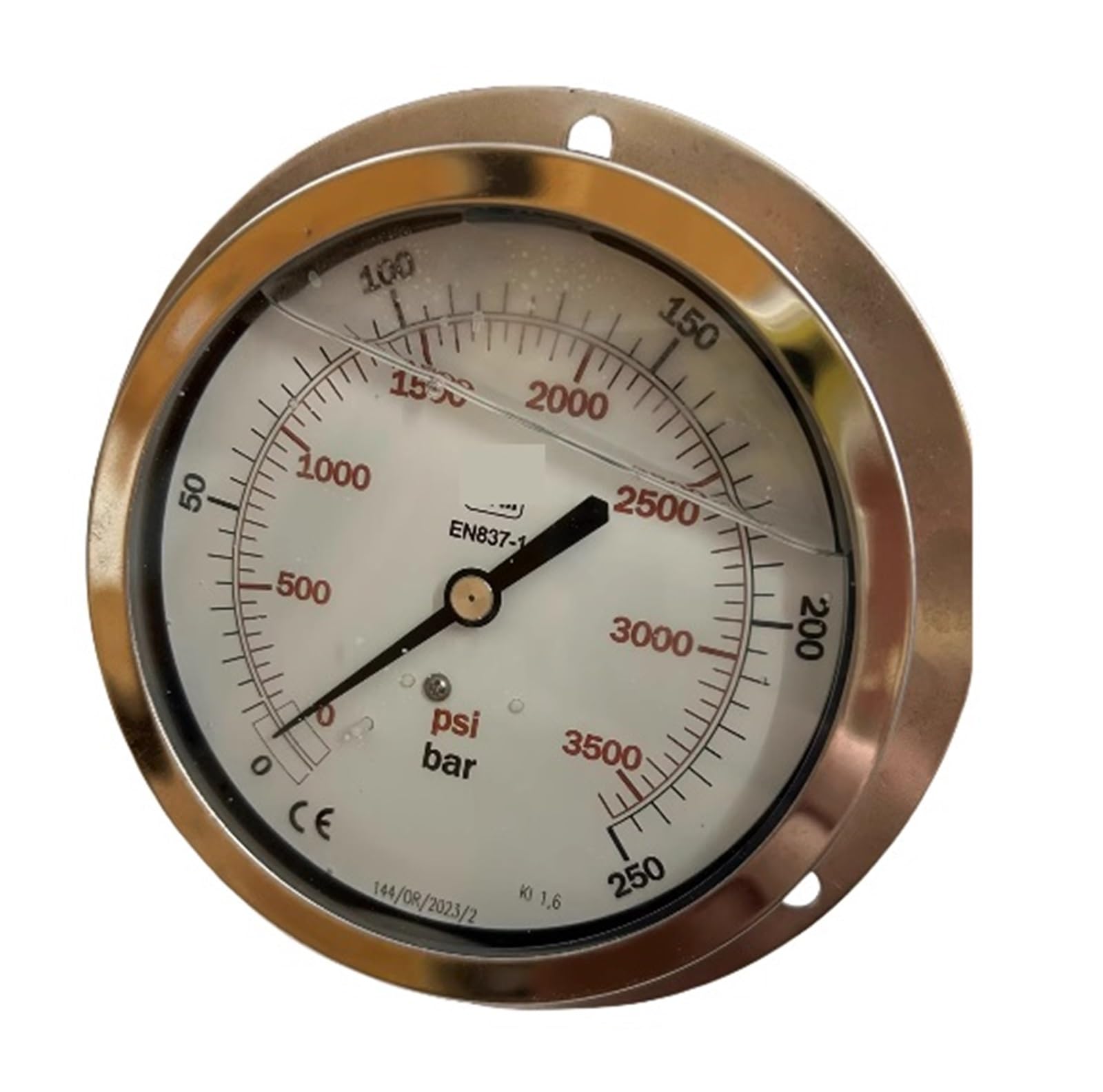 HEXEH Manómetro diferencial EN837-1 de 100 mm de diámetro con Brida y transmisor de 250 Bar for mediciones en fábrica, Aplicaciones industriales, etc.
