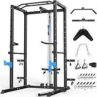 MoveonToTrainYourMuscle UF-896 Power Cage with Pulley System, J-Hooks, Dip Handles & Landmine - 1000LB Home Gym Rack