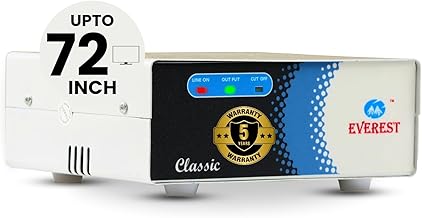 Everest ECC 100-N LED New Model Metal Body Voltage Stabilizer Used up to 72 Inches LED/Smart TV,Home Theater, Set Top Box, Blu-Ray Player (Working Range : 90 V to 290 V),White