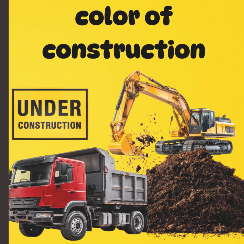 color of construction: kids construction vehicle coloring book.