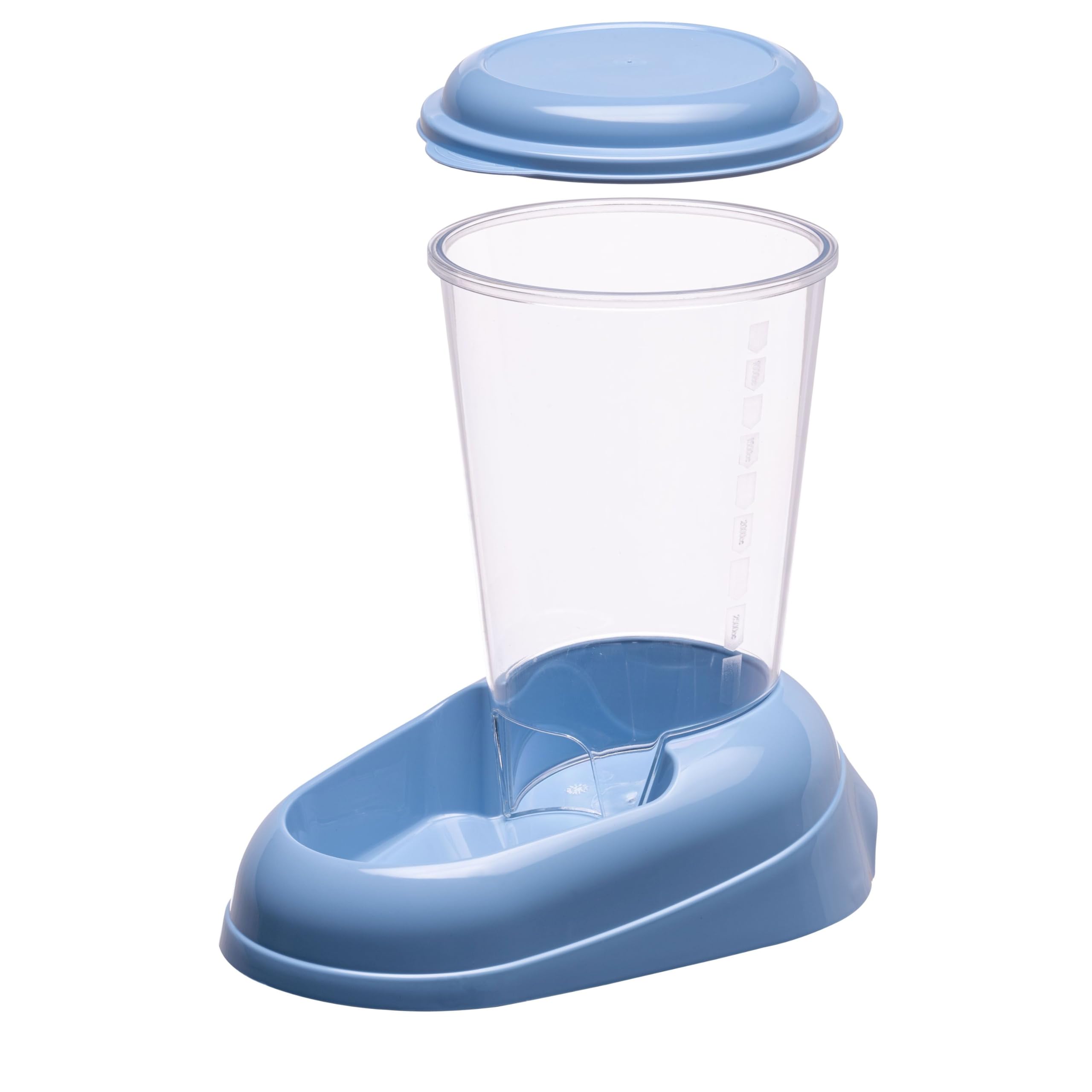 Ferplast Distributeur de croquettes pour Chiens et Chats Zenith, 3 litres, Distributeur de croquettes pour Animaux, Fond antidérapant, 20,2 x 29,2 x h 28,8 cm Bleu
