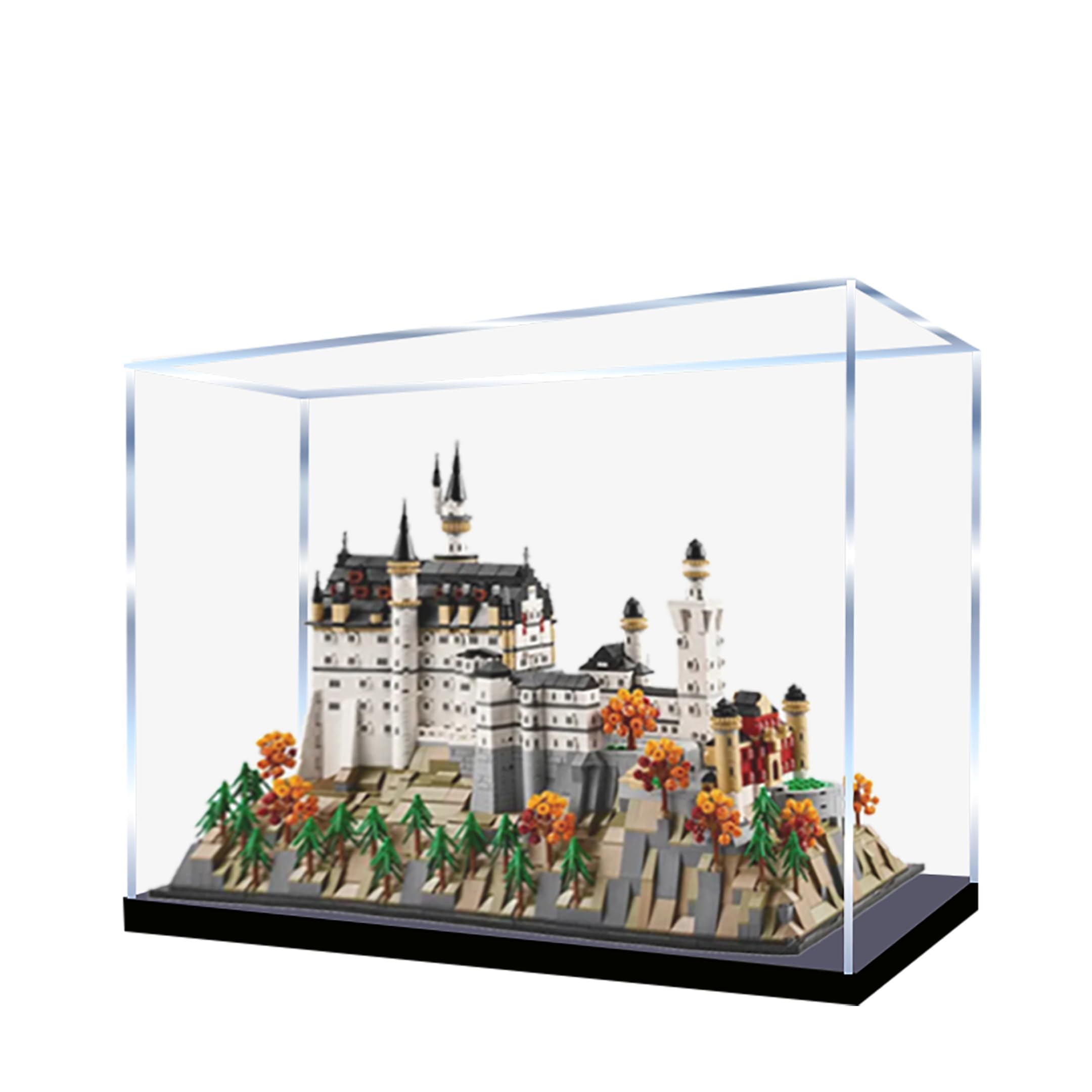 Acrylic Display Case for Lego 21063 Neuschwanstein Castle Building Set, Dustproof Transparent Box - Only Display Case, Display Box Compatible with Lego 21063 (3MM)