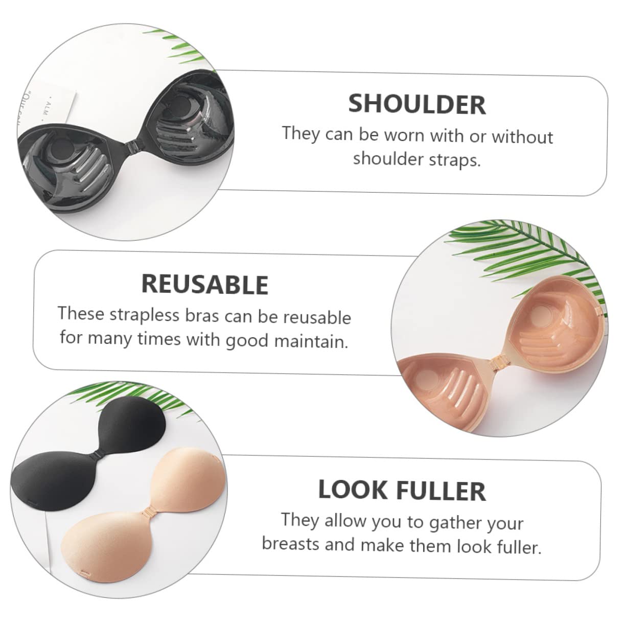 Holibanna Pegatinas De Ropa Interior Sin Costuras Para Mujer Sujetadores De Chicas Sujetador Sin Espalda y Sin Tirantes Sujetador Push up Sin Tirantes Gel De Sílice