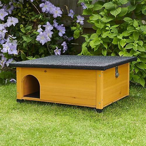 FeelGoodUK Maison pour hérisson et abri d'hibernation – Grand habitat extérieur résistant aux prédateurs – Toit en feutre et plancher en bois –...