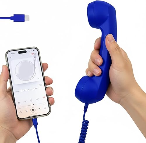 Miniatura 2 de 2026 New Retro Phone Handset for iPhone, Type-C Retro Telephone Wired Handsets Style Landline Handle Receiver for Cell Mobile Video Conferences,
