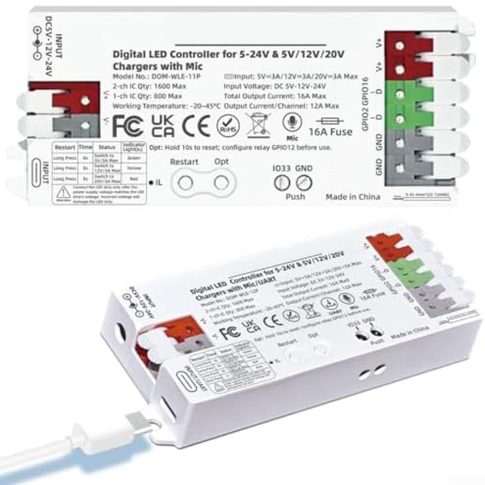Per ESP32 per controller WLED per USB-C 60 W per strisce LED