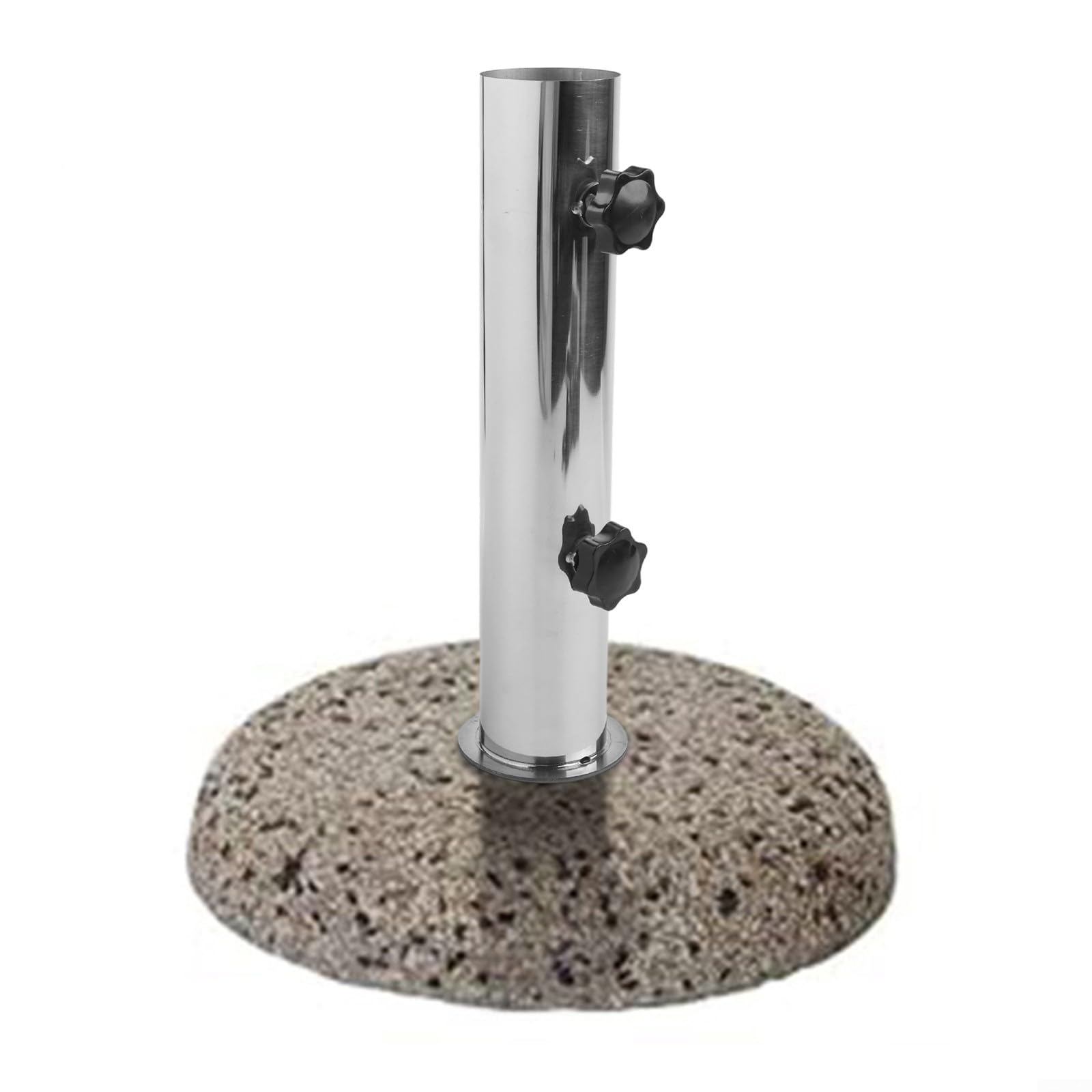 Base de sombrilla de acero inoxidable resistente, soporte de montaje de 30 cm con agujero de tornillo, soporte duradero para patio, jardín, playa, soporte estable y resistente a la intemperie