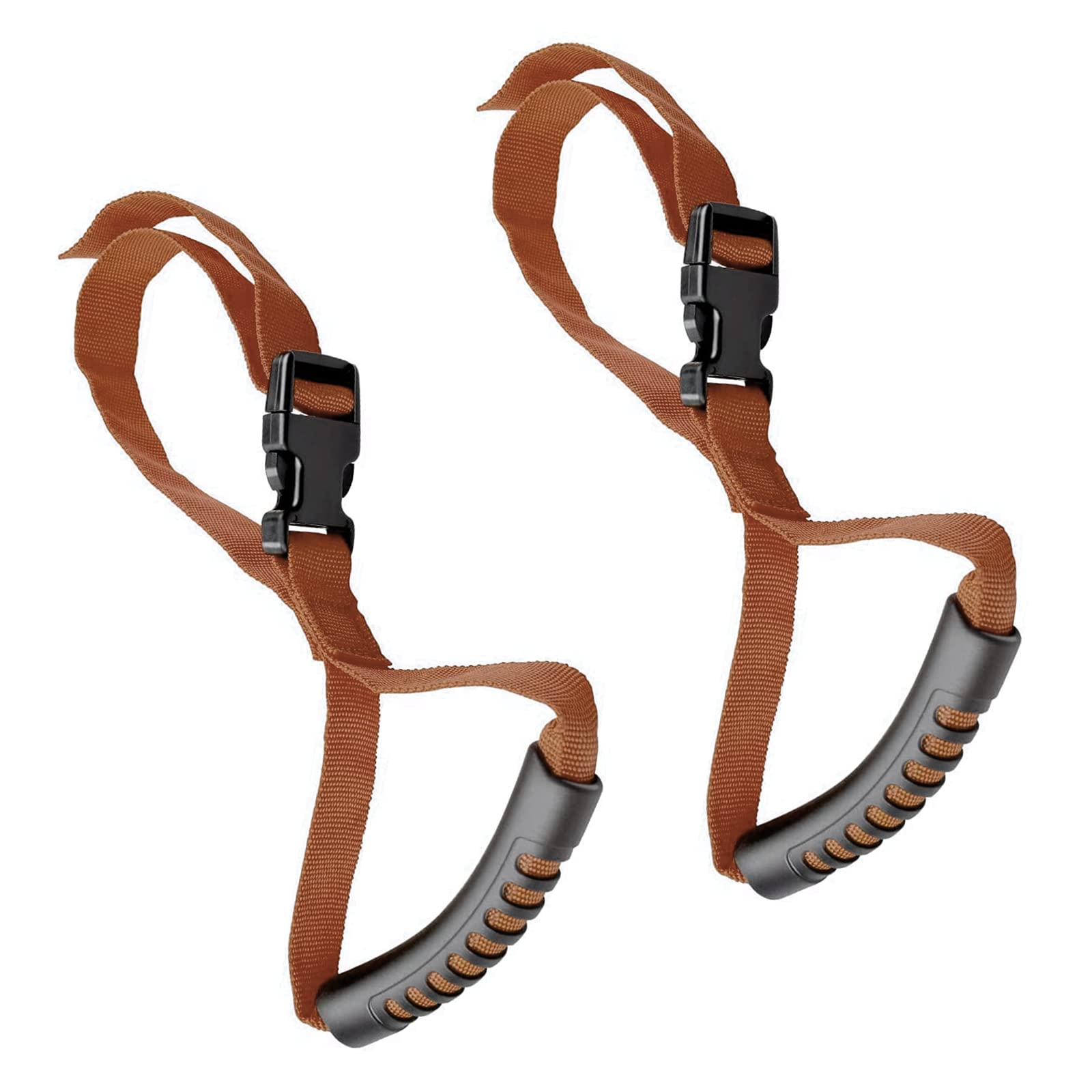 Gift2u 2 Pack Car Grab Handle Adjustable Standing Aid Safety Handle Portable Vehicle Support Mobility Assist Device Nylon Grip, Brown