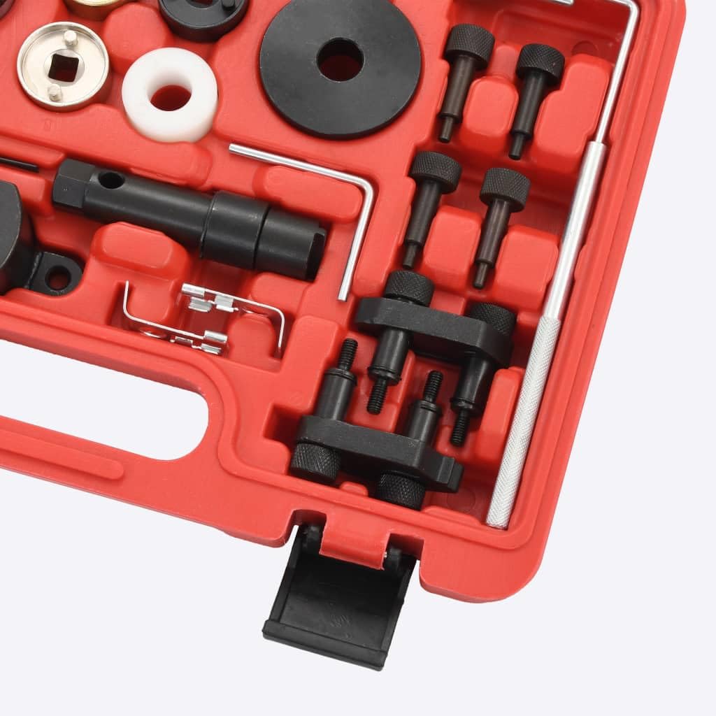 Juego de 22 herramientas de ajuste del motor para VAG 1.8 2.0 TSI TFSI de acero al carbono con maletín, herramientas universales de reparación de automóviles para taller, montaje y