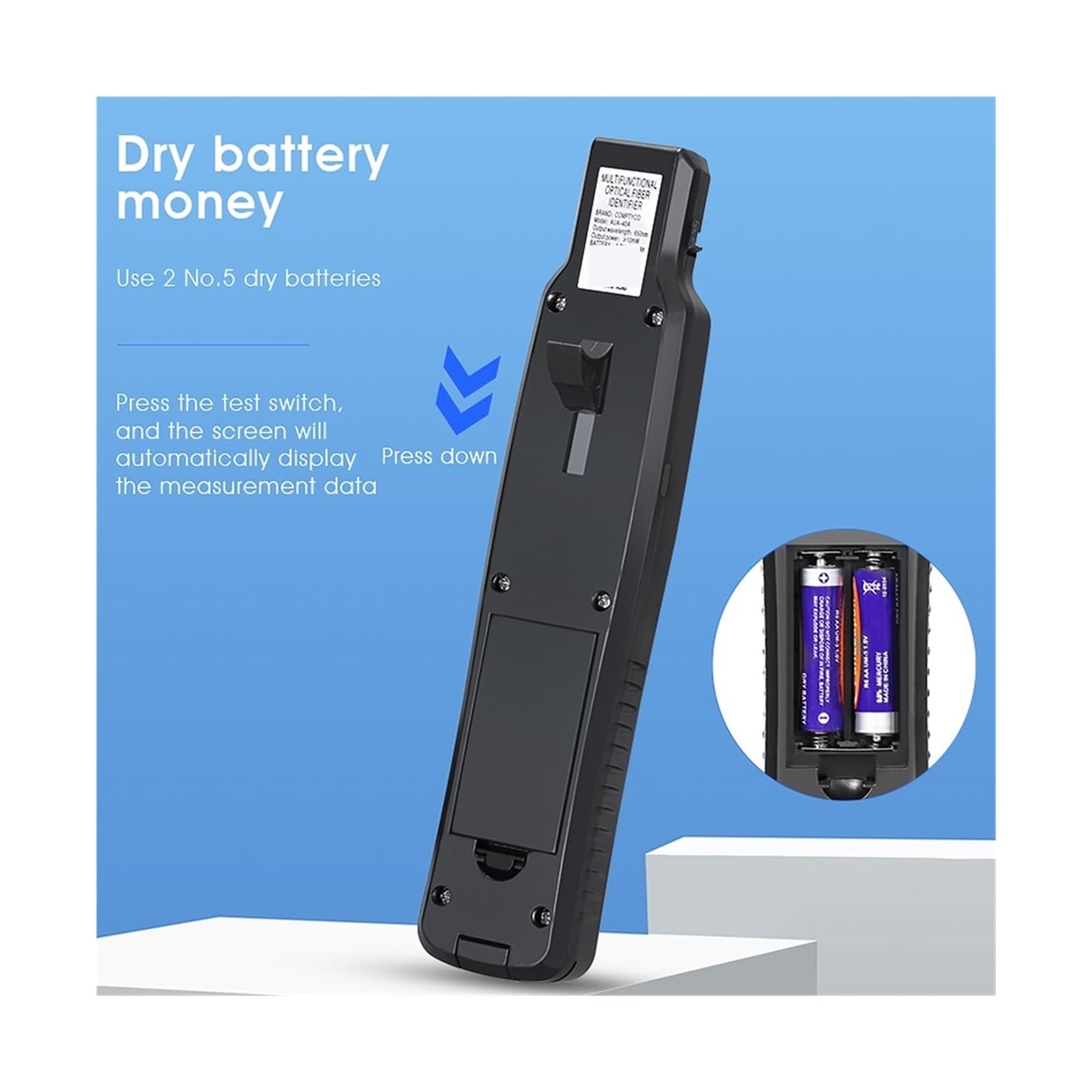 Probador de Fibra óptica Identificador De Fibra Óptica+VFL+luz LED con Localizador Visual Fallas Incorporado 10 MW | 40D