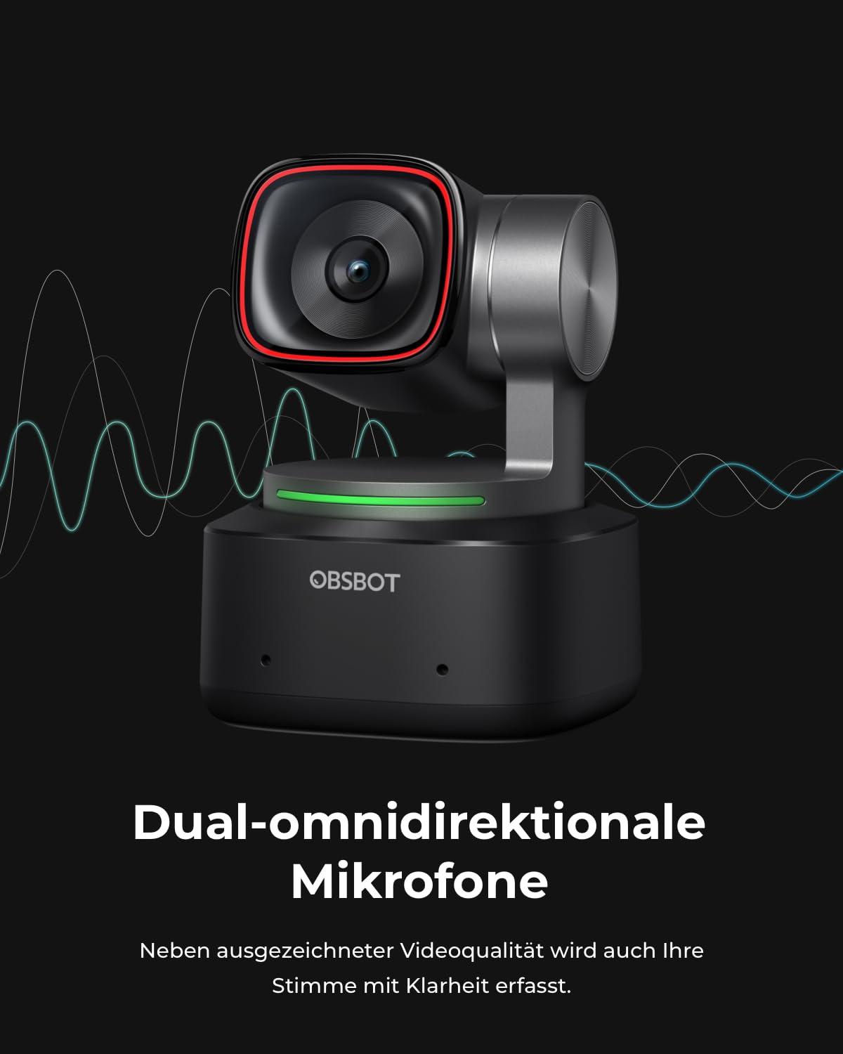 OBSBOT Tiny 2 - PTZ 4K Webcam mit KI-Tracking, Sprachsteuerung, Gestensteuerung, Autofokus, USB3.0, Mehreren Modi, Webcam für PC, Konferenzen, Streaming, Videotelefonate, Zoom.
