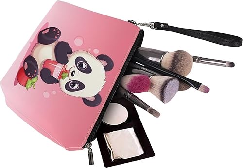 Miniatura 3 de Upetstory Bolsa de maquillaje de animales, bolso pequeño de cuero para cosméticos de viaje para niñas y mujeres, bolso de mano para lápiz labial,