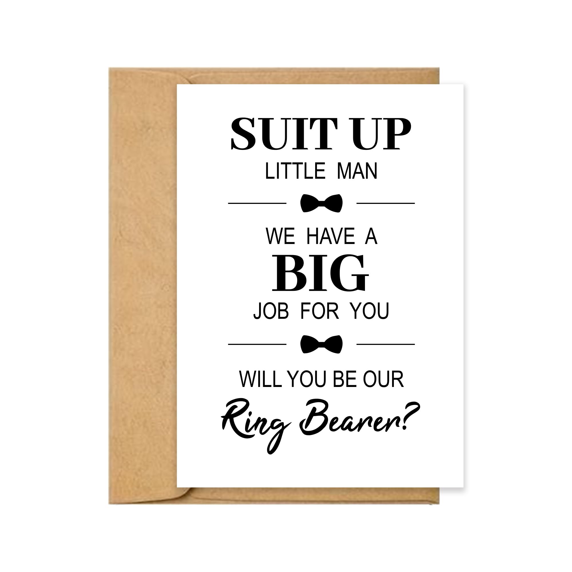 PartyGifts&beyond Will You Be Our Ring Bearer Cards,Cute Ring Bearer Proposal Card with Envelope, Funny Ring Boy Invitation Gifts for Wedding Party