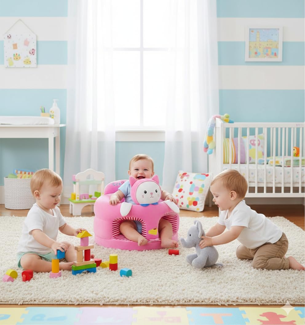 FLOATING DREAMS Baby Soft Plush Cushion Sofa Seat Or Rocking Chair for Kids (Use for Baby 0 to 2 Years) 4
