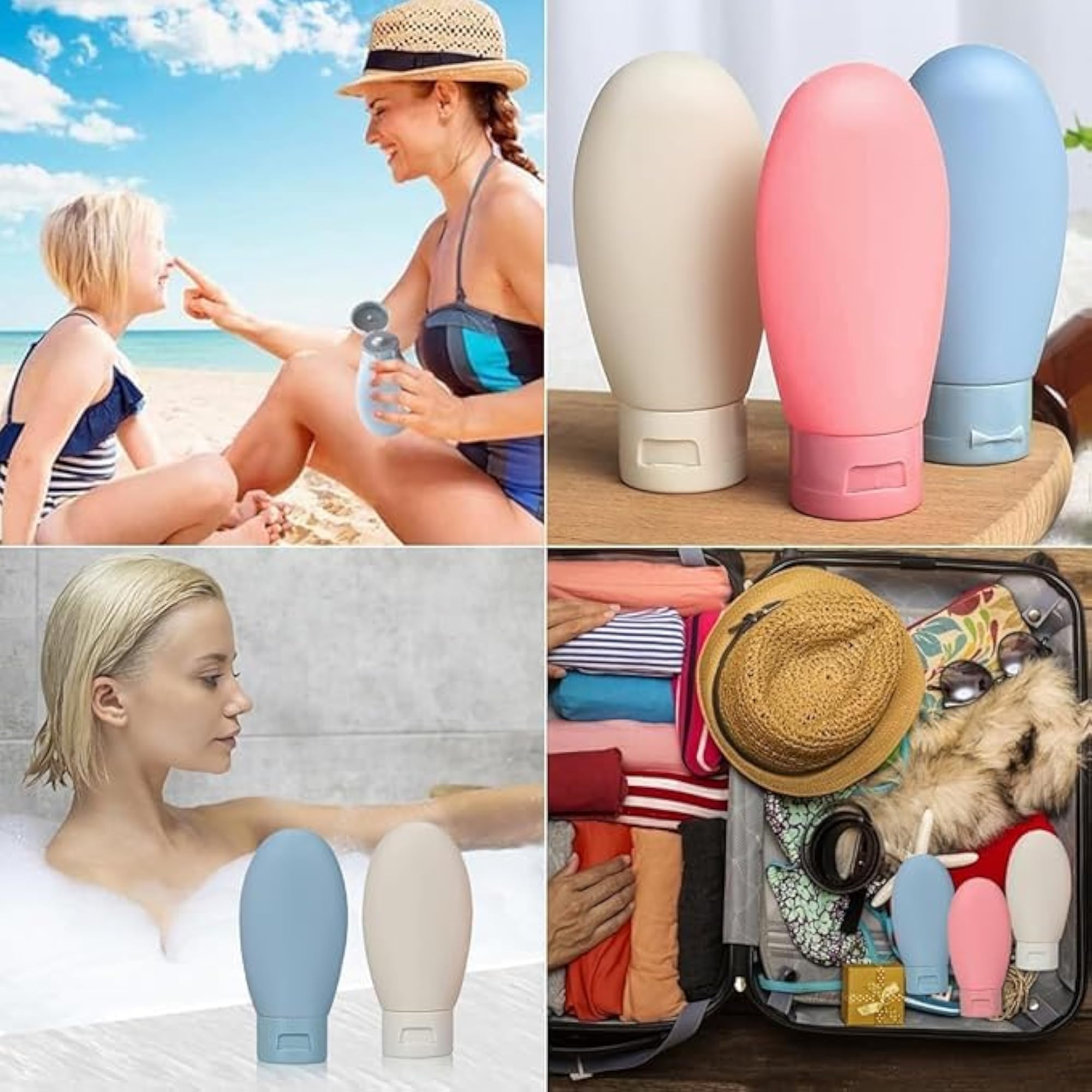 3pcs Travel Toiletries Bottles Kit Leak-Proof