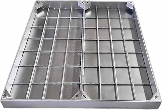 QWEASDF Stainless Steel Manhole Cover and Frame ,Heavy Duty Metal Inspection Lid,Class Square Septic Tank Lid with Base, Invisible Sewage Basin Cover, for Yard ,Driveway5cm,40 * 40cm/15.7 * 15.7in