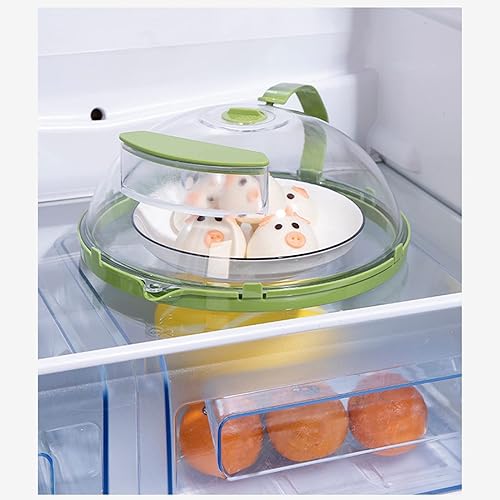 Miniatura 8 de Cubierta para microondas para alimentos, cubierta de salpicaduras de microondas con asa y orificios de ventilación de vapor ajustables, tapa de