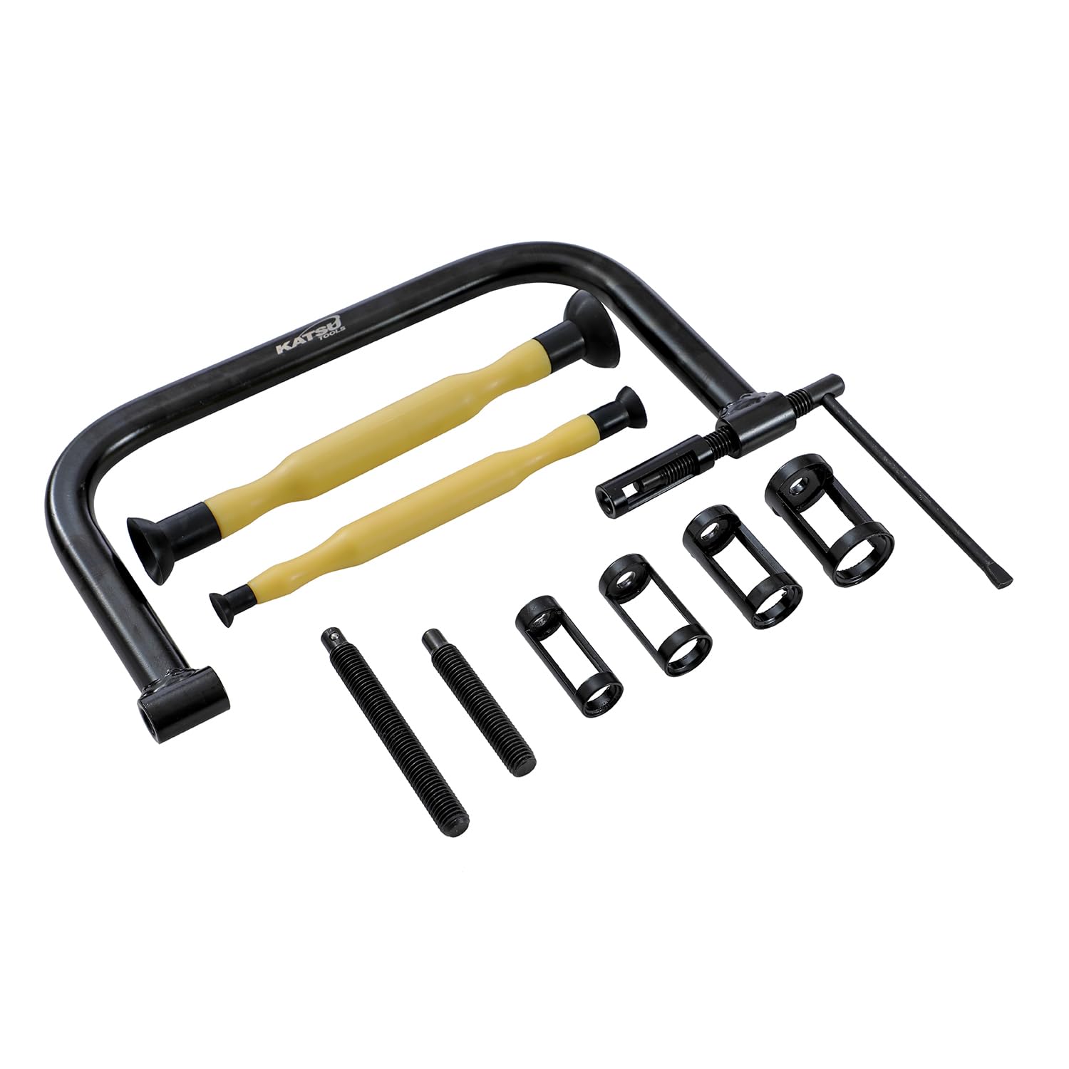 KATSU Tools 12 pièces Kit d'outils de compresseur de ressort de soupape portable avec kit de valve pour voiture, camionnette, moto, automobile, modèle 450342