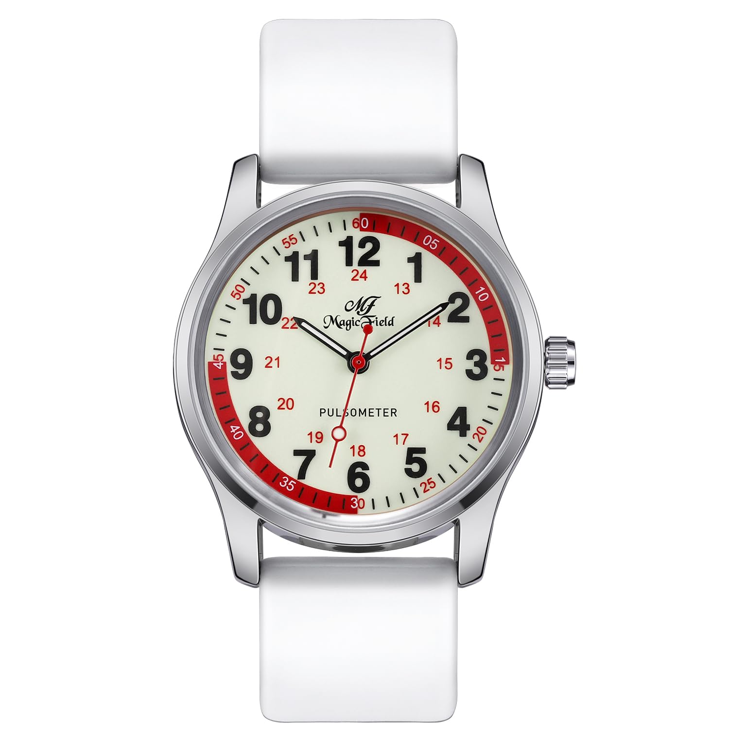 SIBOSUN Nurse Watch for Nurse Doctors Medical Professionals Students Men Women Unisex Easy to Read Dial Second Hand Watch for Nurses Water Resistant Silicone Band