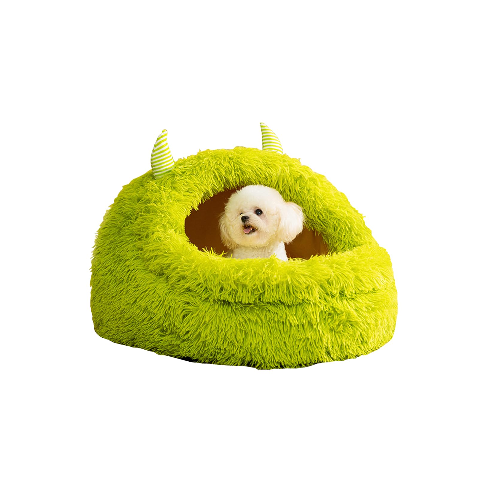 Galatée Katzenbett, Katzenbett Für Hauskatzen Mit Abnehmbarem, Waschbarem Kissen, Bequemes Haustierbett, rutschfeste Und Wasserabweisende Unterseite, Langlebiges, Flauschiges Hundebett(M, Grün)
