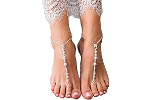 Elegant Glass Beaded Barefoot Sandals for Beach Weddings