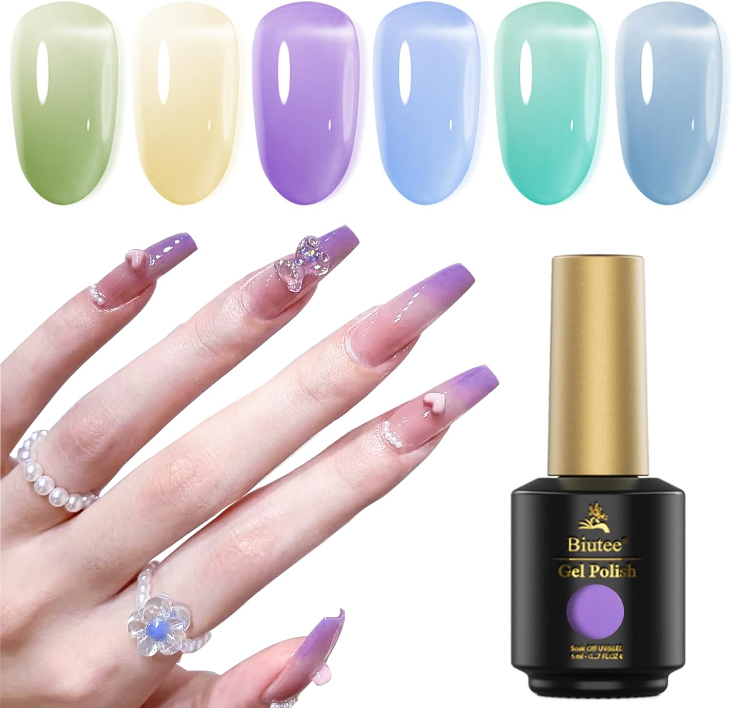 Amazon | Biutee クリアカラージェル 6色セット 8ml UV/LED対応 セルフ