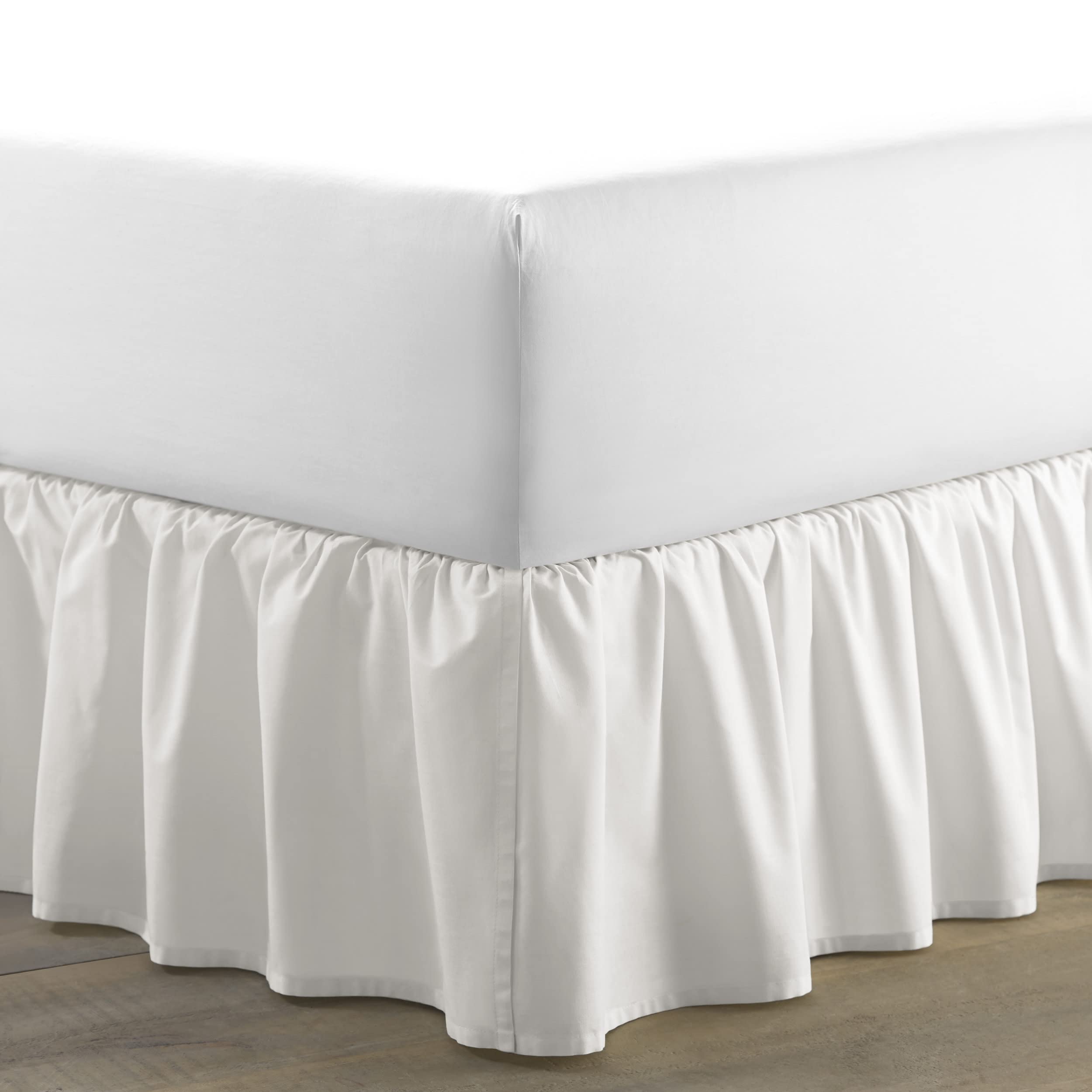 Laura Ashley Home Solid White Ruffled Bedskirt, Twin