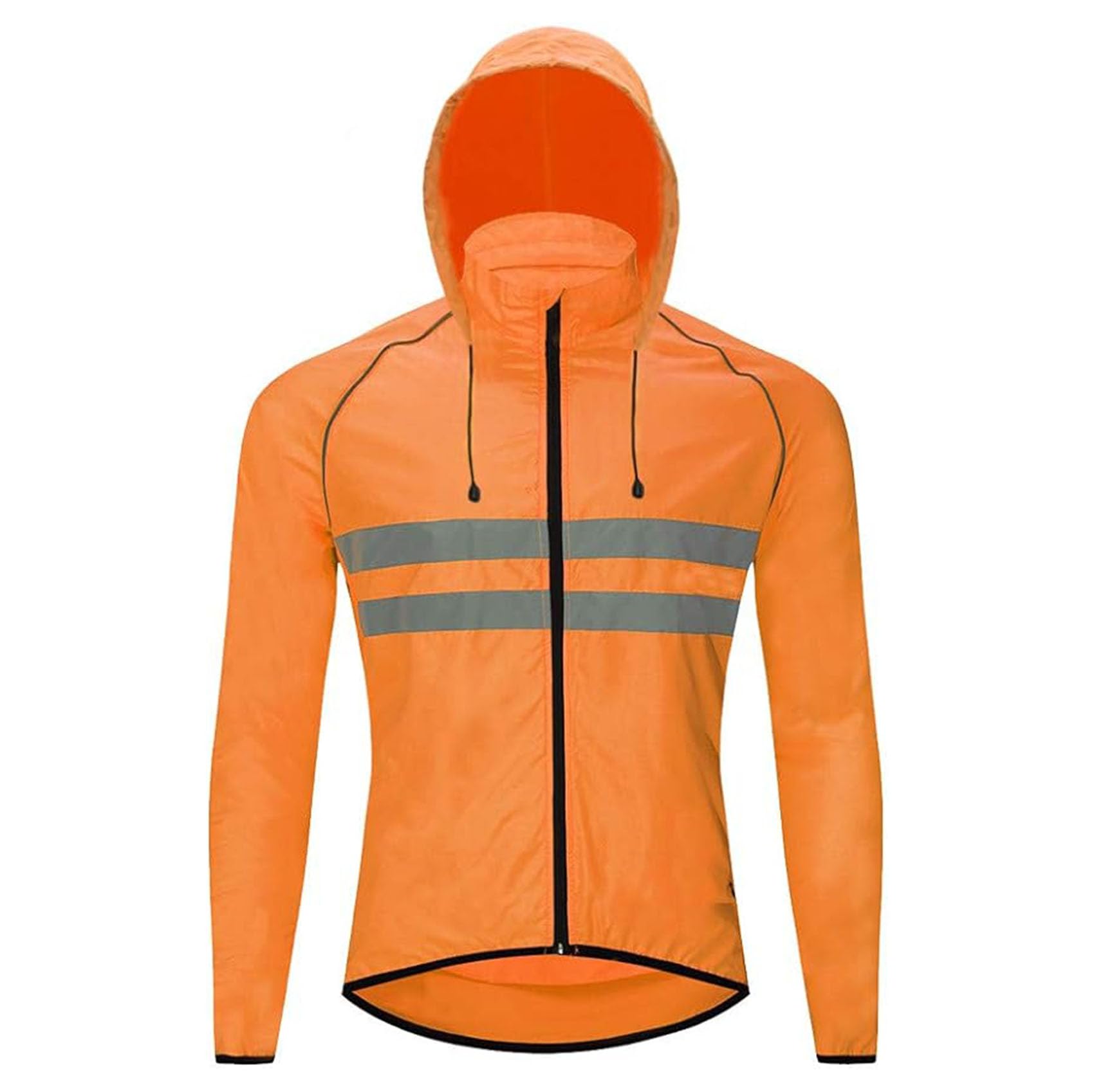 Męska lekka kurtka rowerowa High Vis, oddychająca, kurtka rowerowa, kurtka rowerowa Mtb, kurtka przeciwdeszczowa do biegania, wędrówek pieszych i spacerów,Orange-CHN4XL/EUR3XL
