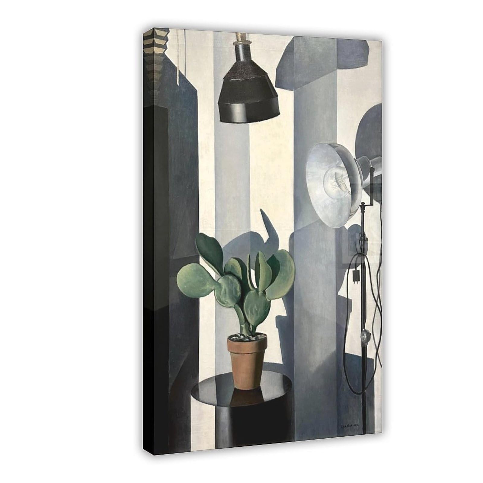 WCYB Charles Sheeler Cactus Print Modernist Still Life Art Posters Prints Canvas Deco Paintings Wall Art Hangable Frame 12" L X 18" W