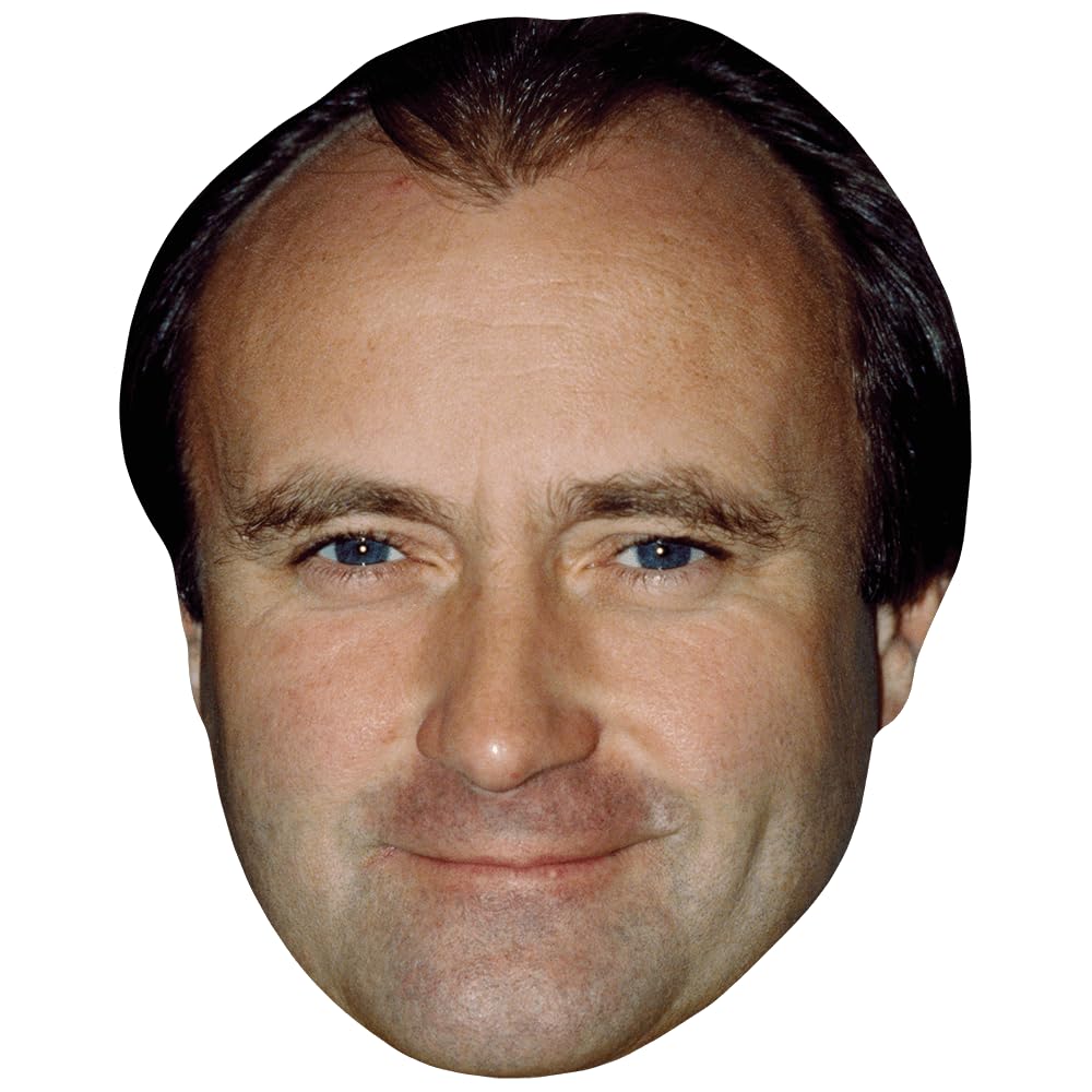 Celebrity Cutouts Lifelike Phil Collins (Stubble) Celebrity Mask, Flat Card Face, Fancy Dress Mask
