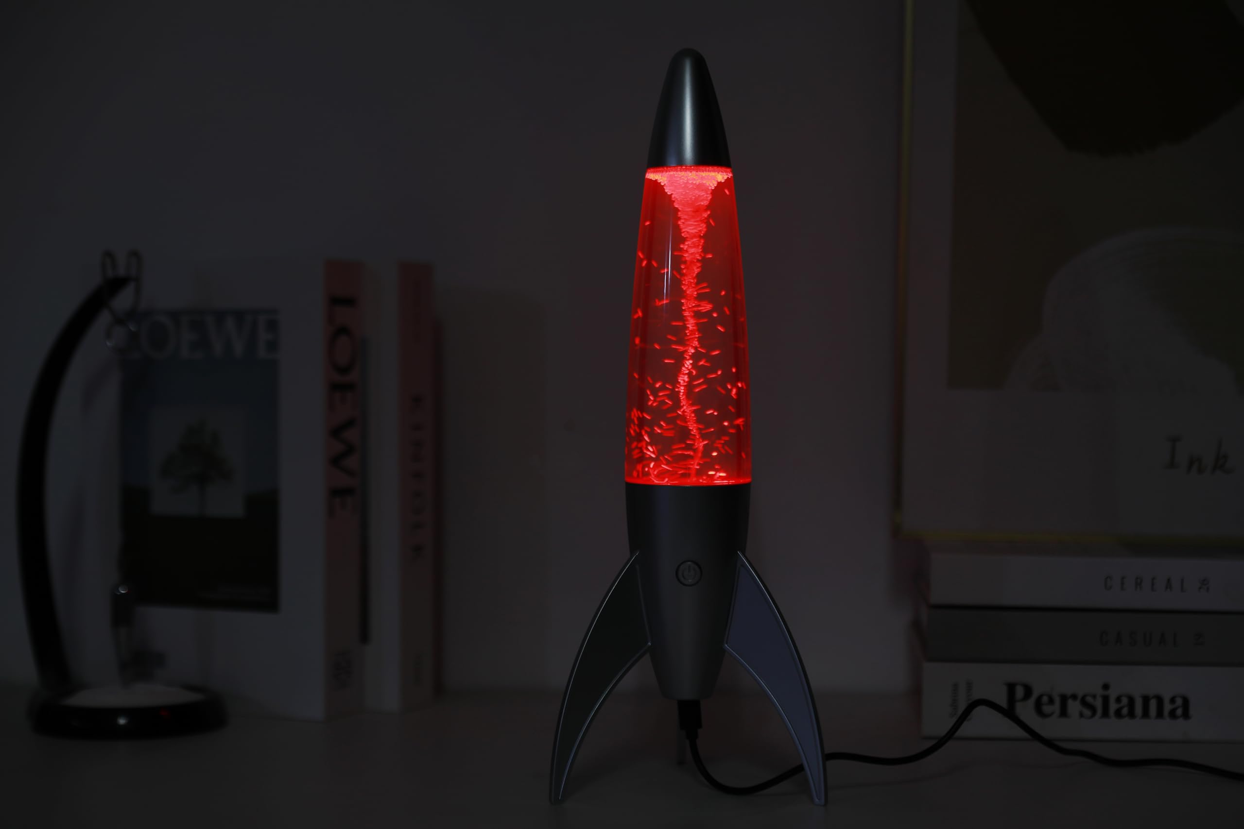 I-TOTAL - Lavalampe LED Tornado Grau, Farbwechsel RGB - 36 cm