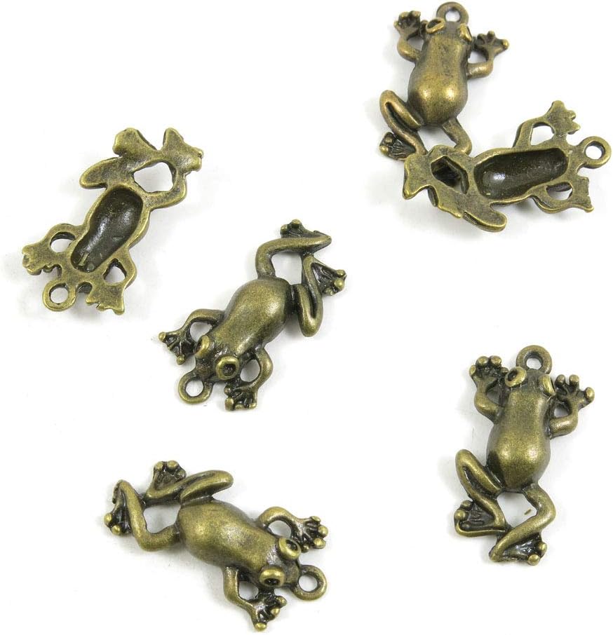 50 PCS Metal Antique Bronze Color Jewelry Making Supplies Charms Beading Crafting Wholesale 12925 Frog Prince