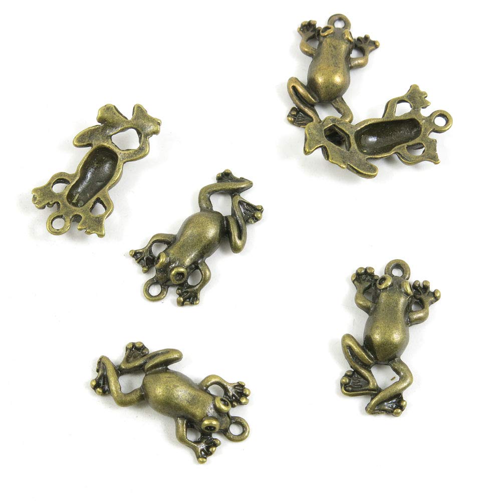 50 PCS Metal Antique Bronze Color Jewelry Making Supplies Charms Beading Crafting Wholesale 12925 Frog Prince