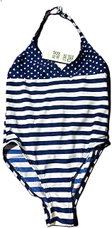 مايوه قطعة واحدة للبنات - تصميم ازرق منقط (للاعمار من 3 الى 4 سنوات)