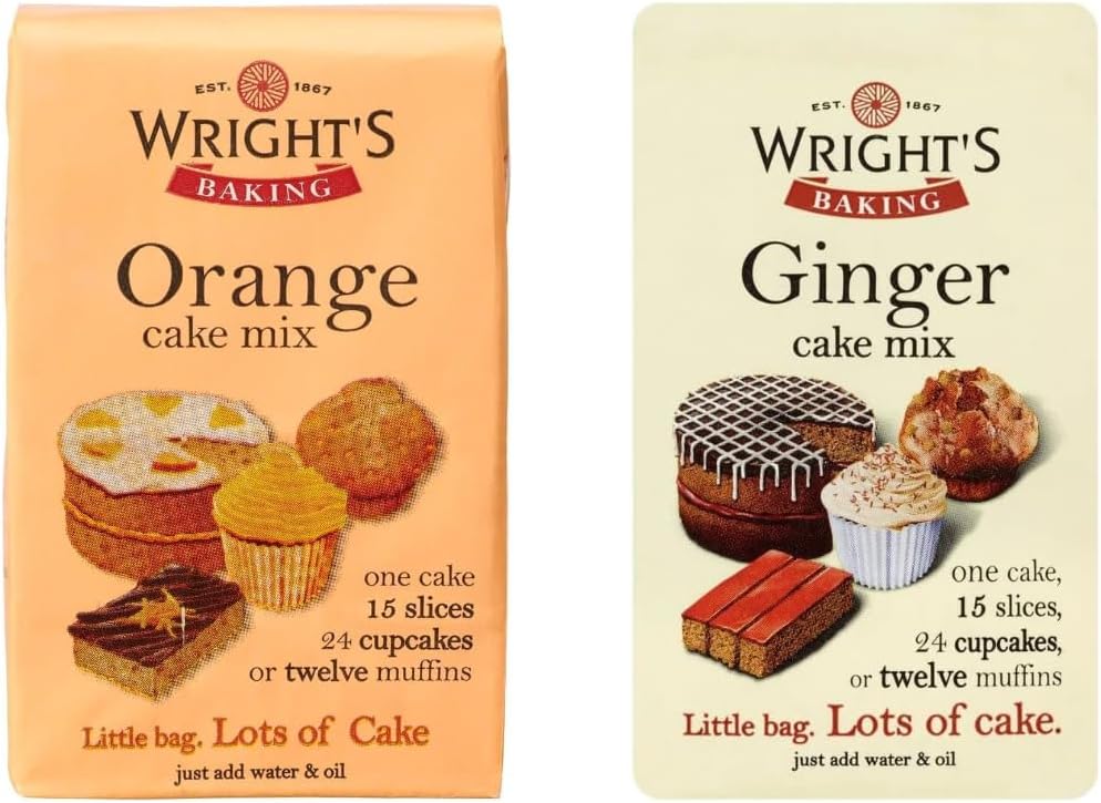 Wright's Baking Ginger & Orange Cake Mix 500g Selection Pack Can Bake light & moist cakes, slices, muffins or cupcakes