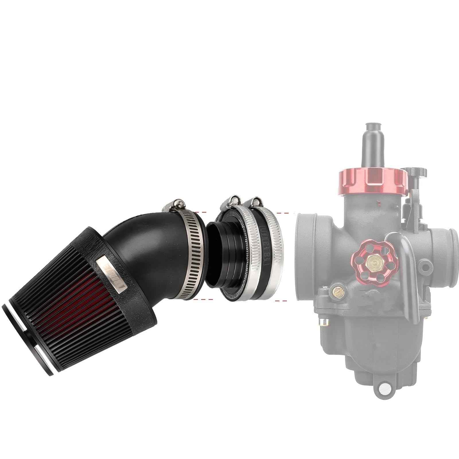 filtr powietrza zamienny Pasuje do motocykla Honda Suzuki NIBBI CNC filtr powietrza wspólny adapter interfejsu kolektor dolotowy 37-54mm(CNC Air Filter SetS)