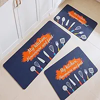 Tapetes antiderrapante p/cozinha grande absorvente | kit com 3 unidades| Magic| 1x 93x34 cm grande 2x pequeno 60x35 (azul escuro)