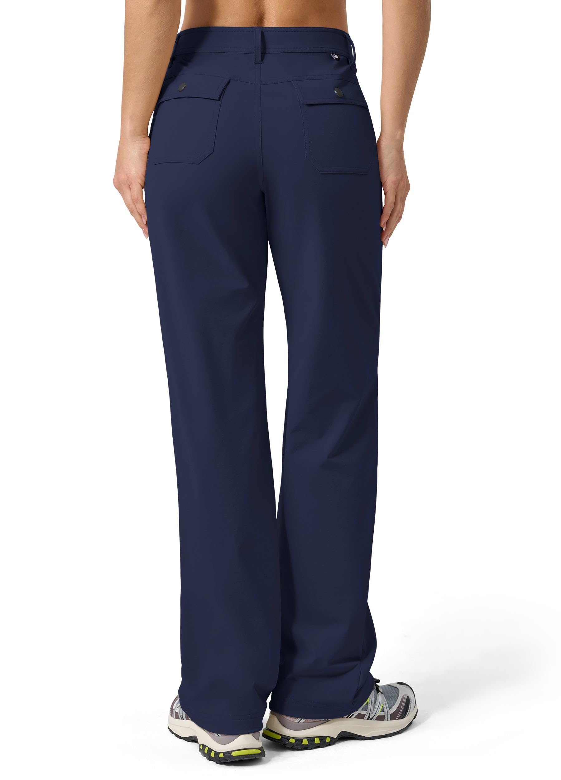WILLIT Pantaloni da trekking da donna, ad asciugatura rapida, leggeri, resistenti all'acqua, protezione UV, UPF 50+, vita elasticizzata, 74 cm, con 4 tasche