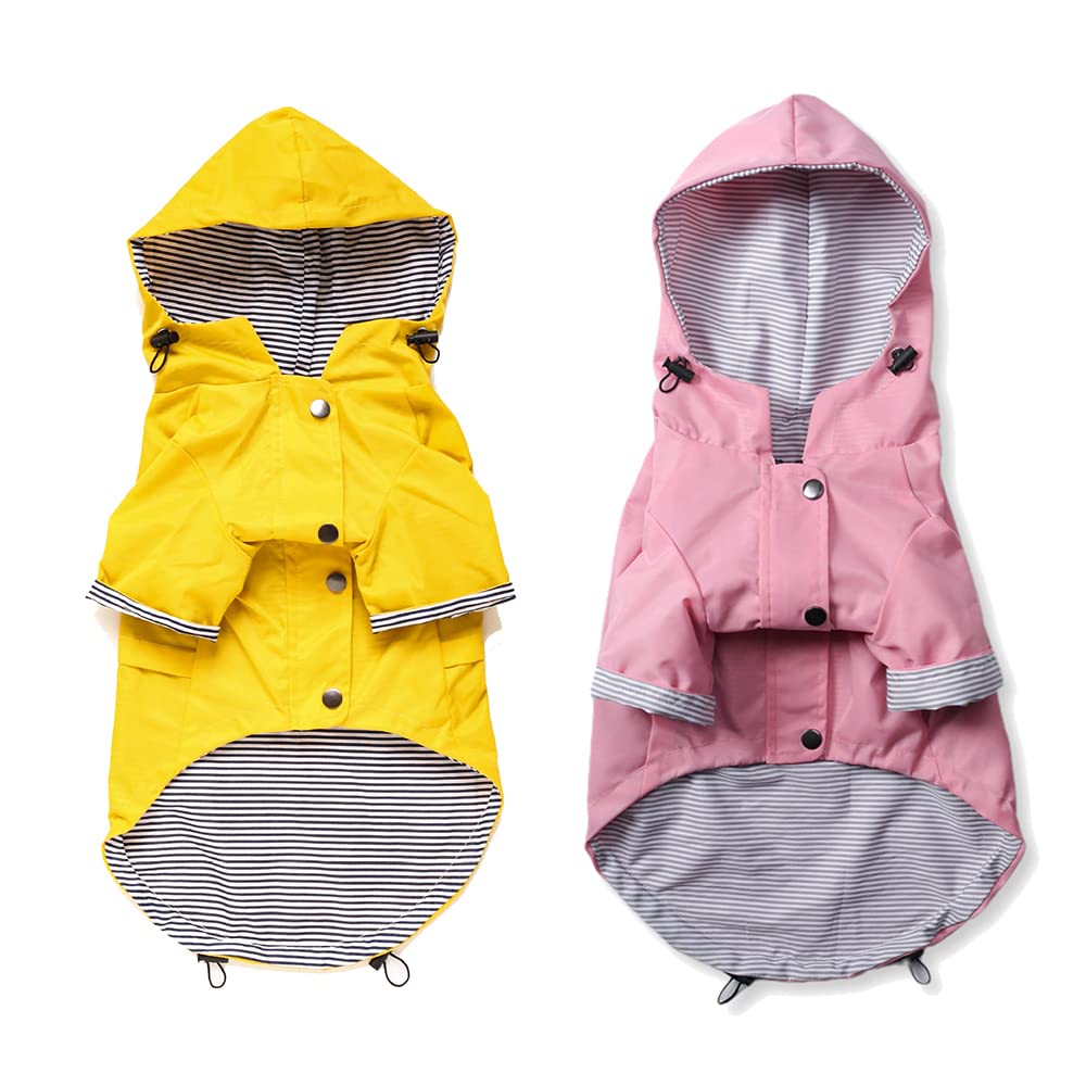Impermeable para Perros, Abrigo Impermeable for Perros pequeños, medianos y Grandes, Chaqueta Cortavientos, Sudadera Deportiva con Capucha, Ropa for Mascotas(Pink,XL)