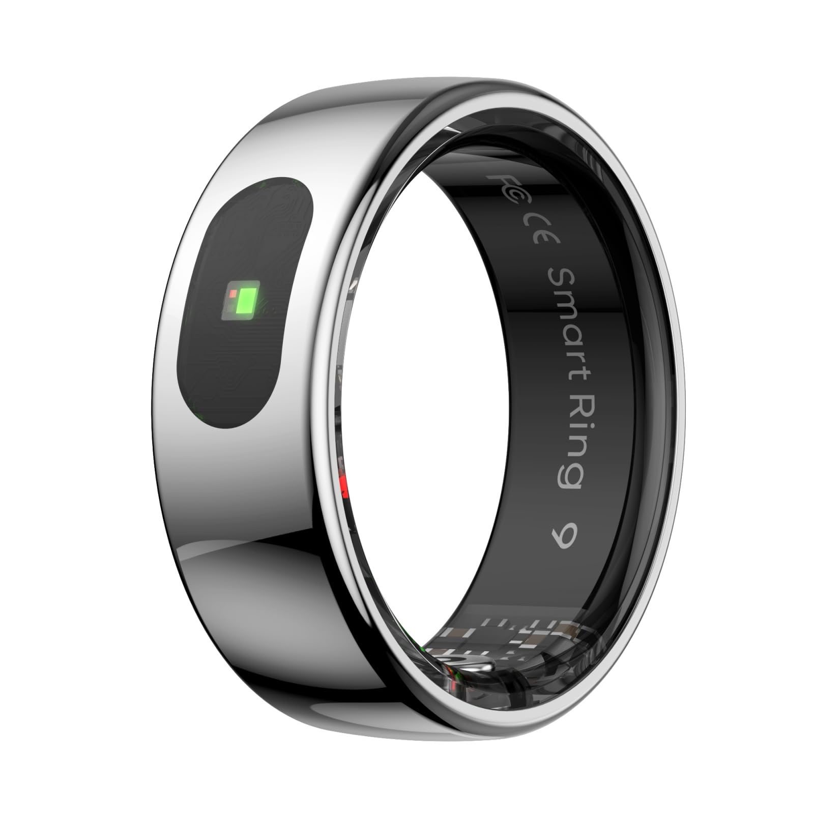 smart ring with display,waterproof smart rings for men, health ring for monitoring sleep, blood oxygen, heart rate, body temperature, daily exercise, smart ring health tracker for women. (silver, 10)