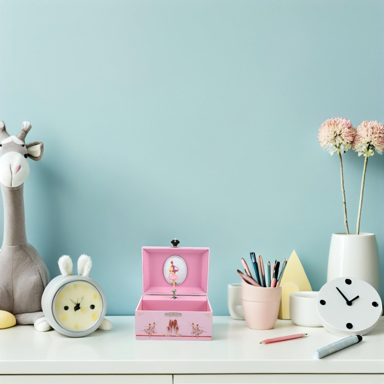 Homoyoyo Joyero Musical para Niña 127 CM Caja de Música Ballet Rosa con Bailarina Giratoria y Compartimentos para Joyas Organizador Infantil Adecuado para Obsequio y Decoración de