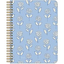 Legacy Blue Hydrangeas Medium Notebook, 6.625 x 8.25, Blue, 200 Pages, Durable Cover Stock, College-Ruled, Perforated, Gold Metal Wire Binding