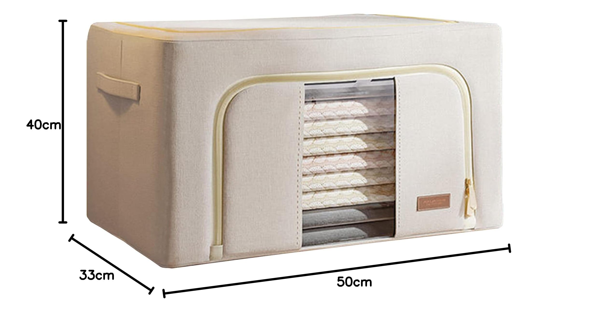 JOYBOS, 2er Set Aufbewahrungsboxen für Kleidung, 132 Liter (66 x 2), faltbar aus Textilmaterial