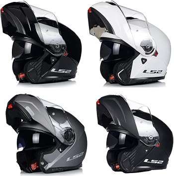 FLIP FRONT MOTORCYCLE MODULAR HELMET LS2 FF908 STROBE-II Motorbike Scooter Dual Visor ECE22.06 & P/J Certified Pinlock Max Vision Flip Up Urban Touring Helmets